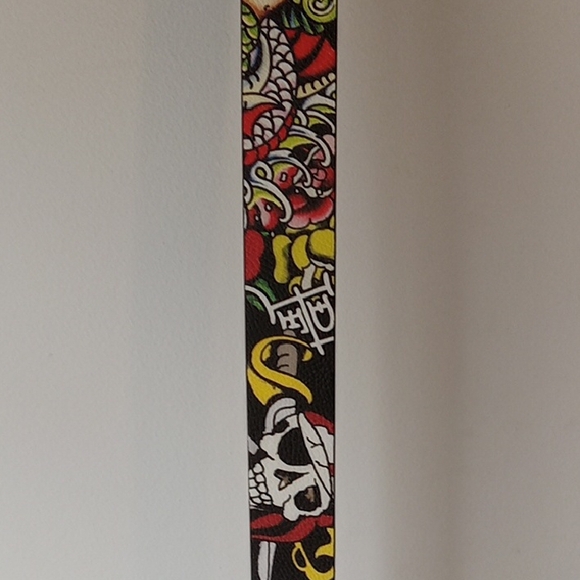 Ed Hardy Tattoo Art Men's Black Belt - Picture 3 of 12